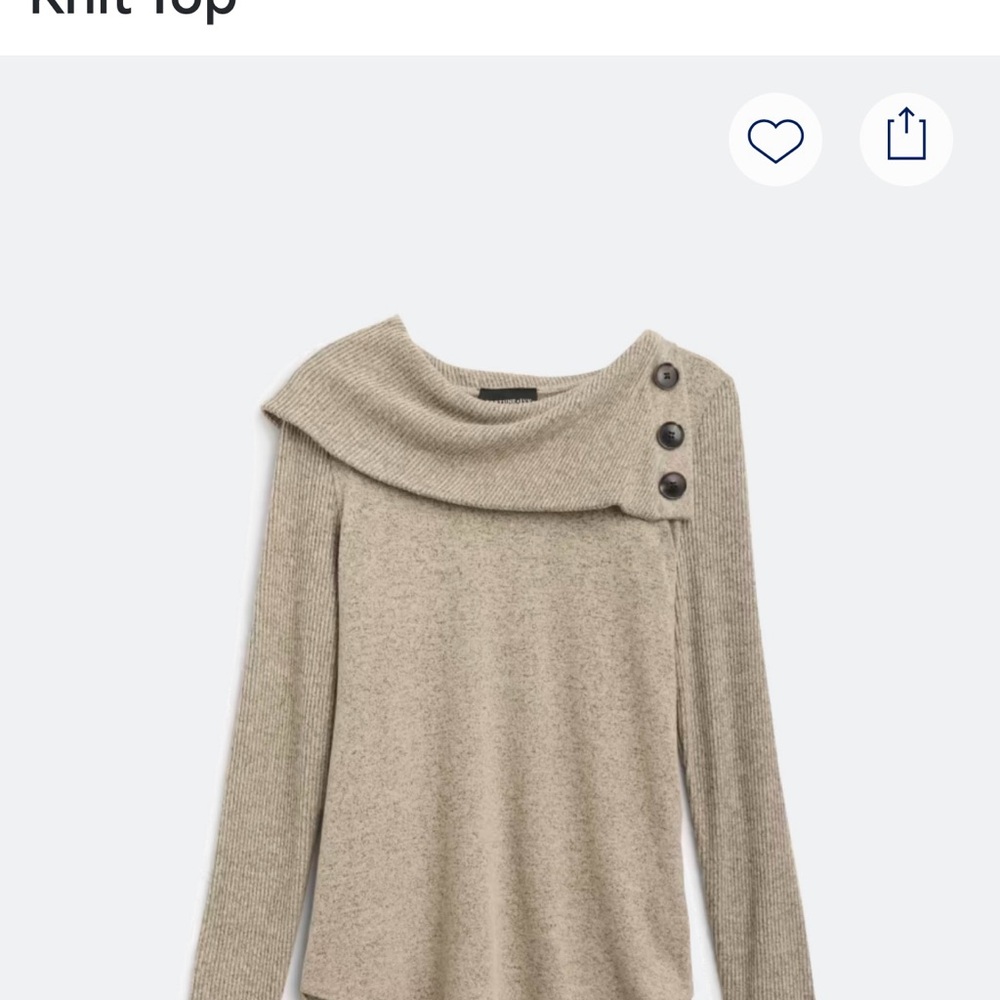 Cozy Beige Cowl Neck Sweater with Button Accents
